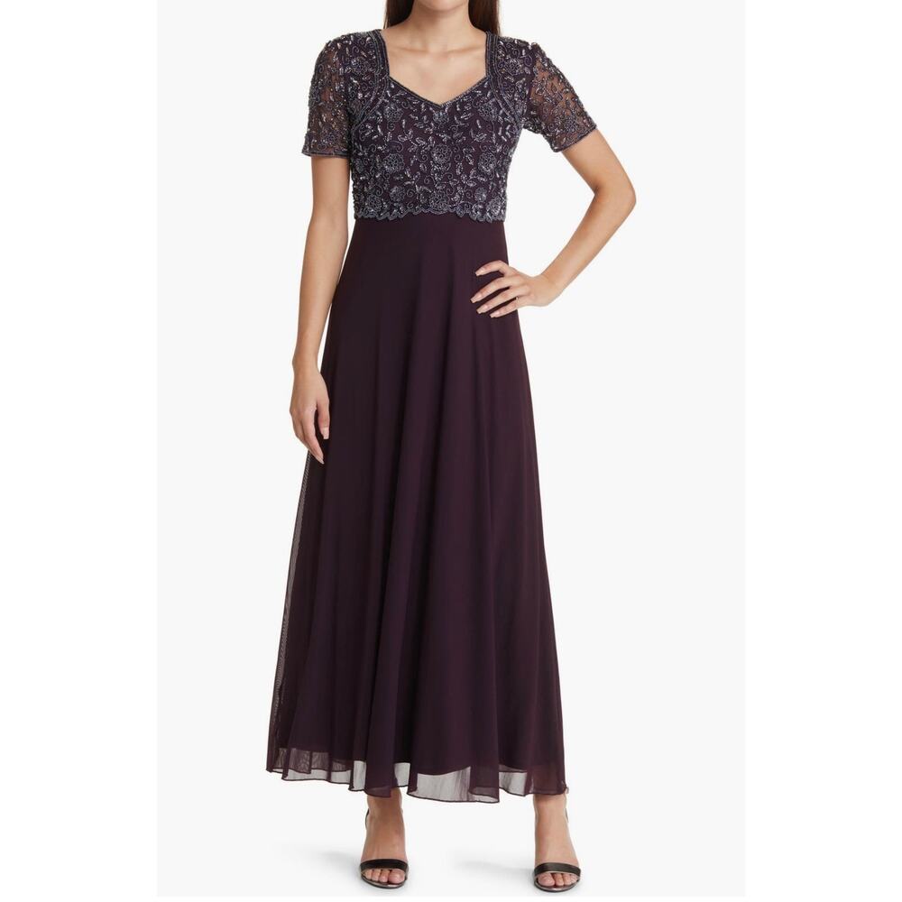Pisarro Nights Beaded Bodice Aline Gown